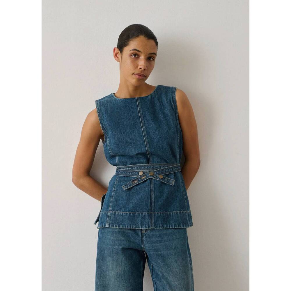 NEW SOEUR chance sleeveless top in blue/green